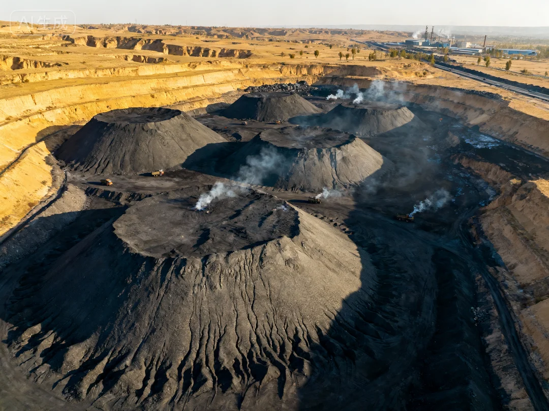 高空俯瞰矸石堆